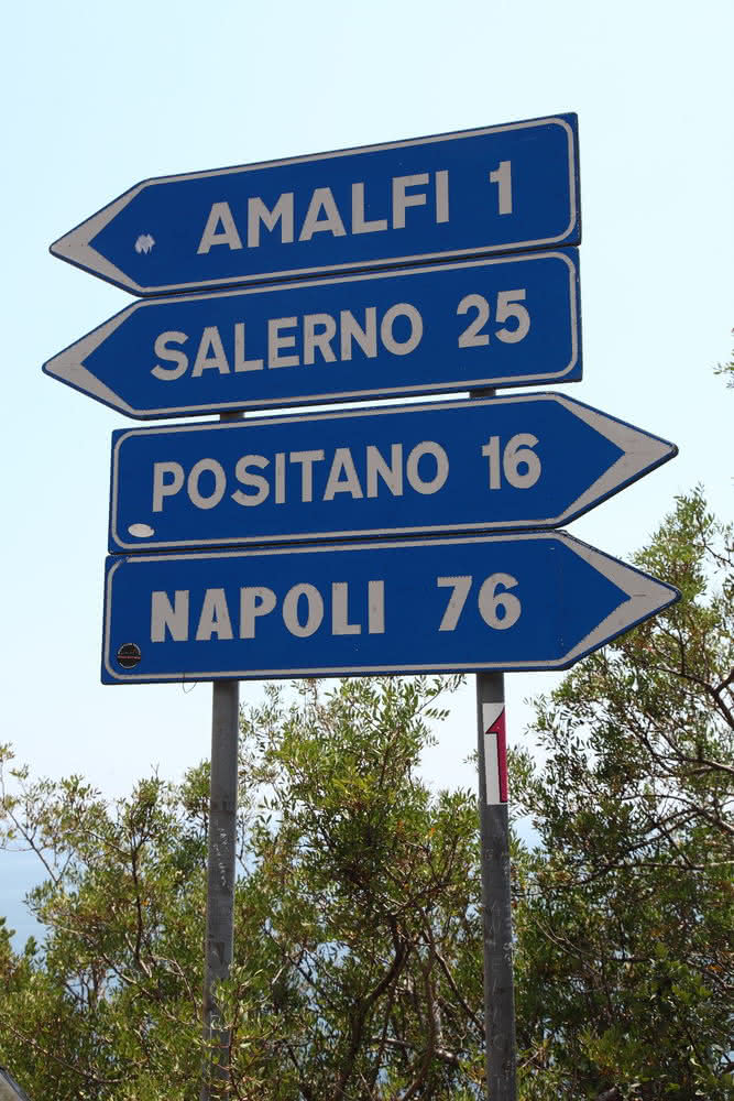 Hinweisschilder in Italien