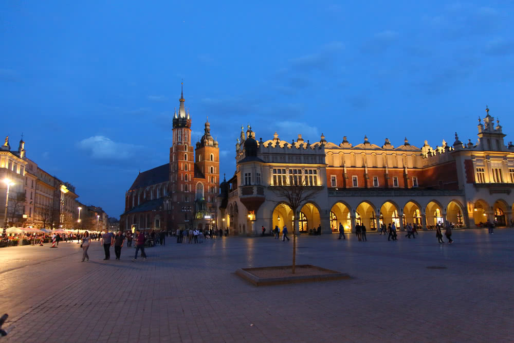 Krakau bei Nacht